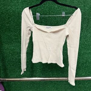 Reformation Off-Shoulder Cream Blouse